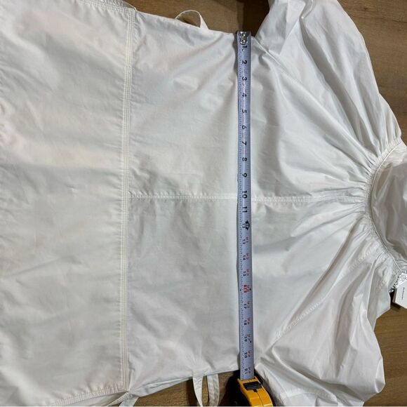 Proenza Schouler Pleated High Neck Blouse Small Cotton Poplin White Long Sleeve - Picture 6 of 16